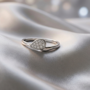 premium sterling silver delicate teardrop ladies ring