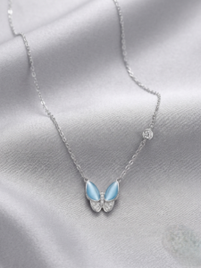 925 sterling silver cute butterfly pendant necklace