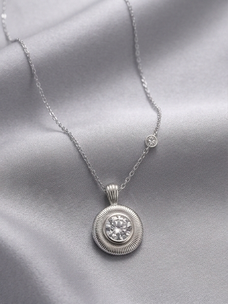 premium vintage square zirconia silver pendant necklace premium vintage square zirconia silver pendant necklace