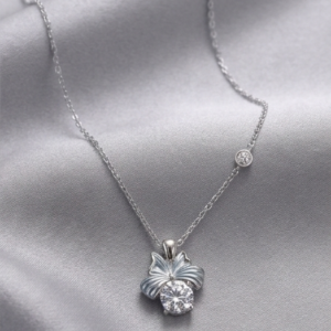 premium vintage square zirconia silver pendant necklace