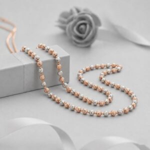 premium 92.5 sterling silver dual tone textured italian beads mala