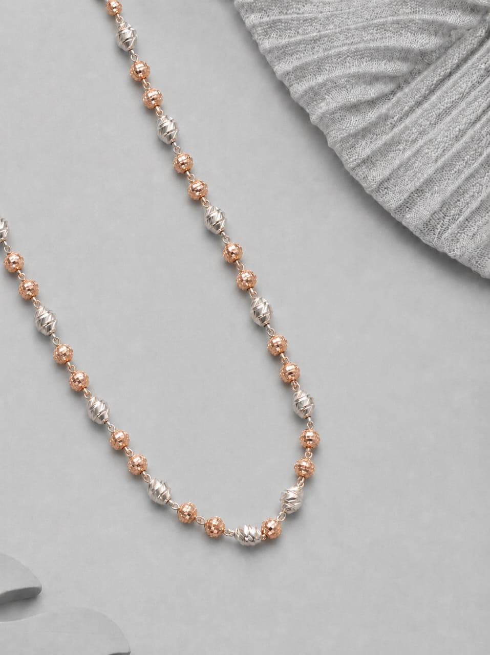 premium 92.5 sterling silver dual tone diamond cut & oval beads mala premium 92.5 sterling silver dual tone diamond cut & oval beads mala